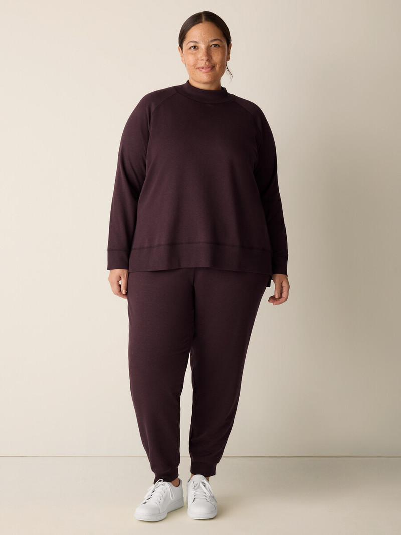 Cozy Brushed Terry Hug Mock Neck Top 6