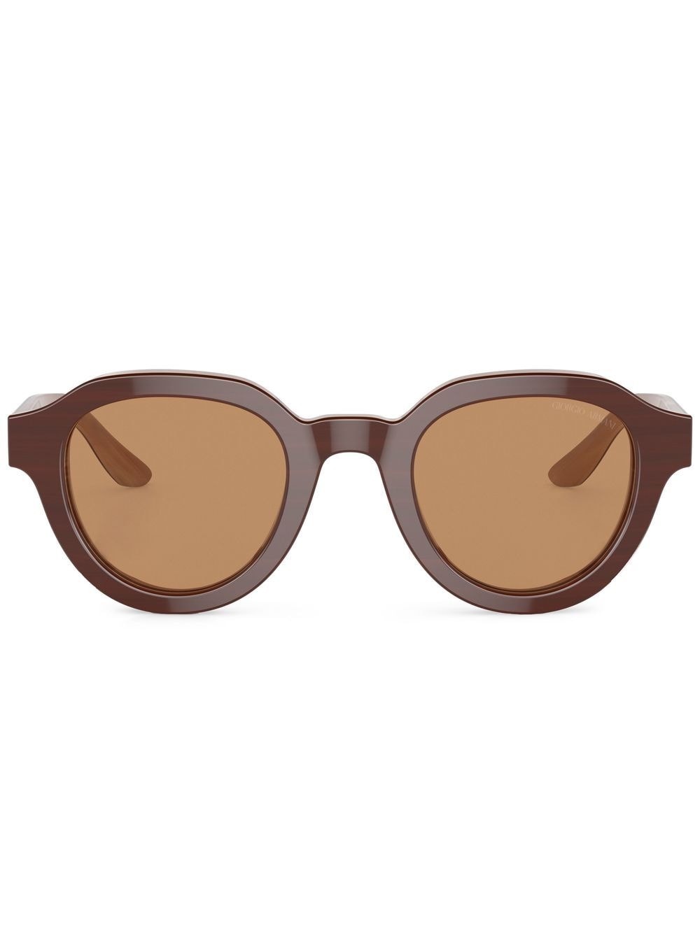 logo-print round-frame sunglasses - 1