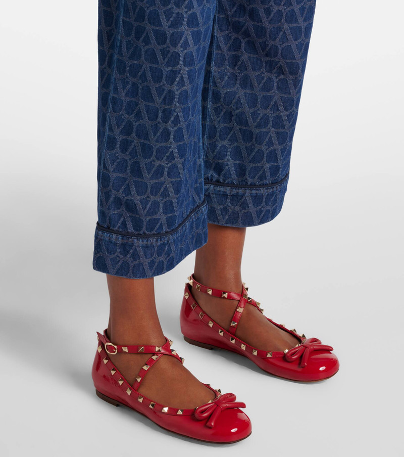 Rockstud leather ballet flats 4