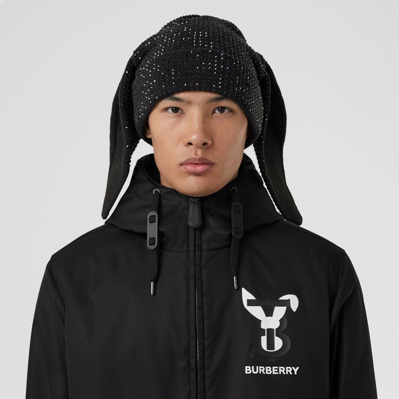 Burberry Rabbit Print Nylon Hooded Jacket outlook