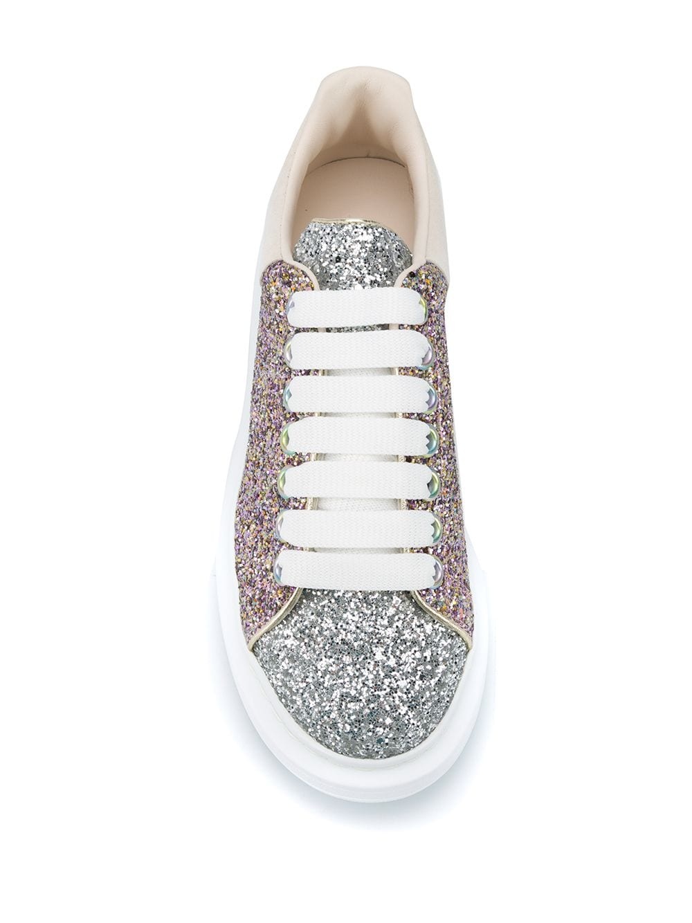 oversized metallic glittered sneakers - 4