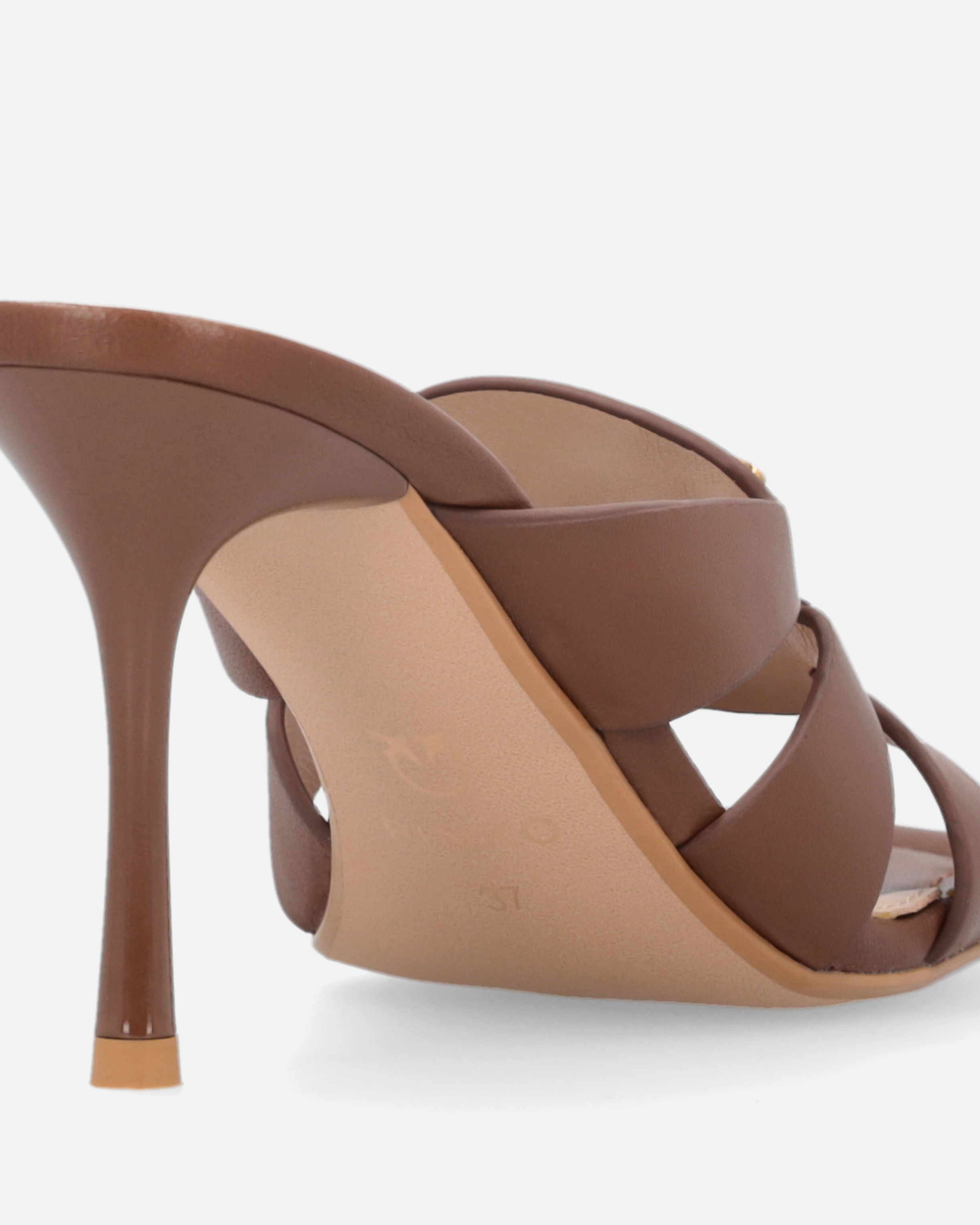 NAPPA LEATHER SANDALS WITH HEEL AND BIRD DETAIL - 7