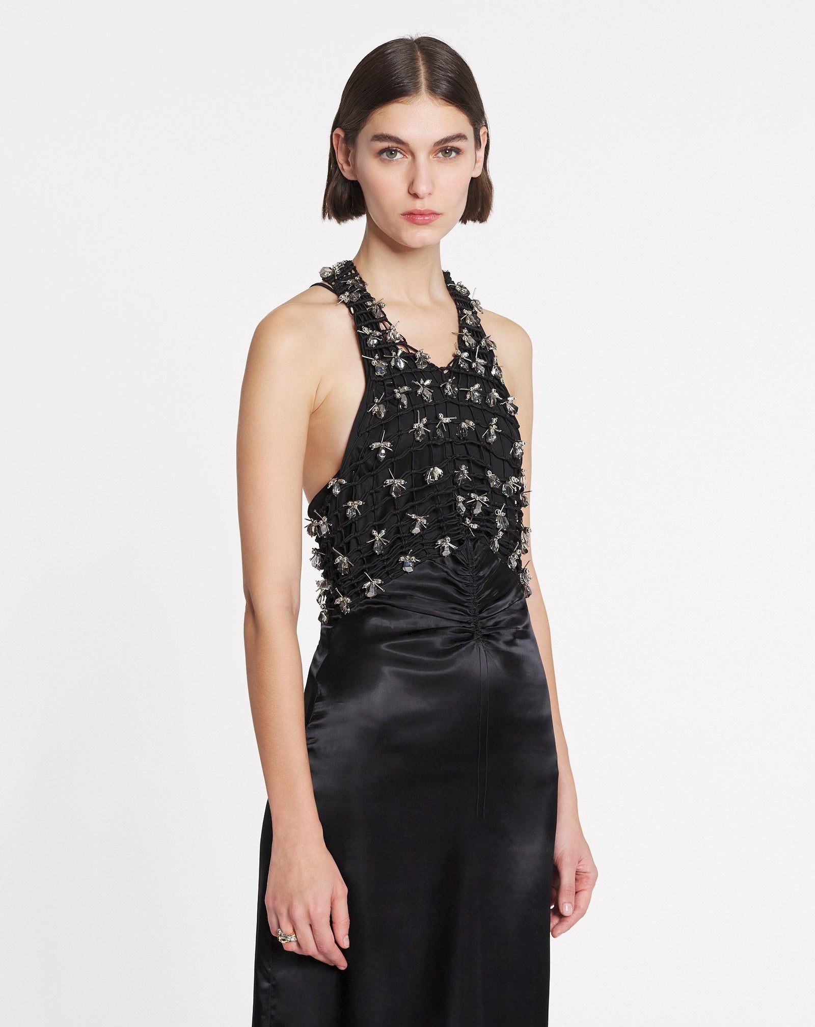 LONG DRESS WITH MACRAMÉ TOP - 3