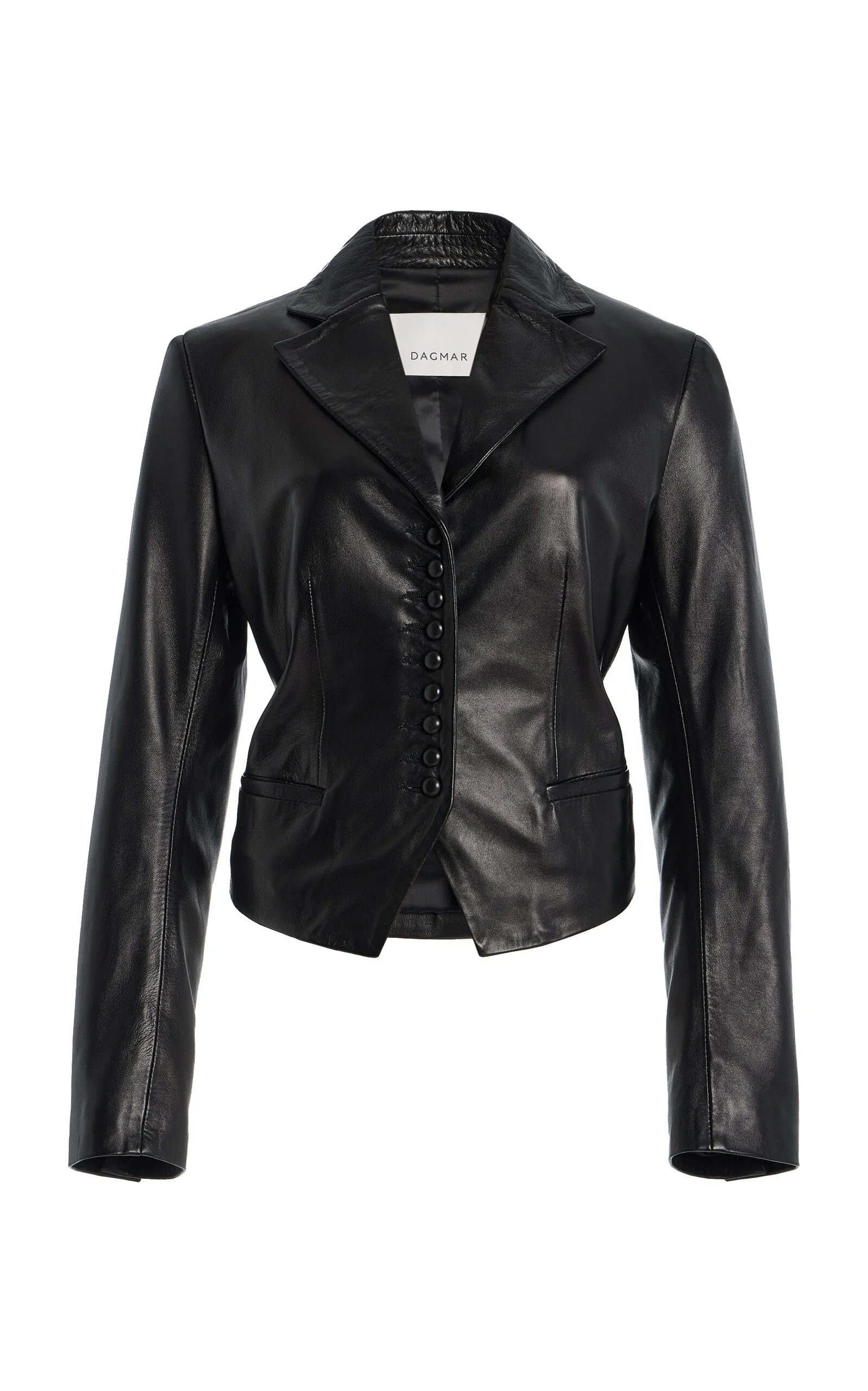 Tailored Leather Blazer black - 1