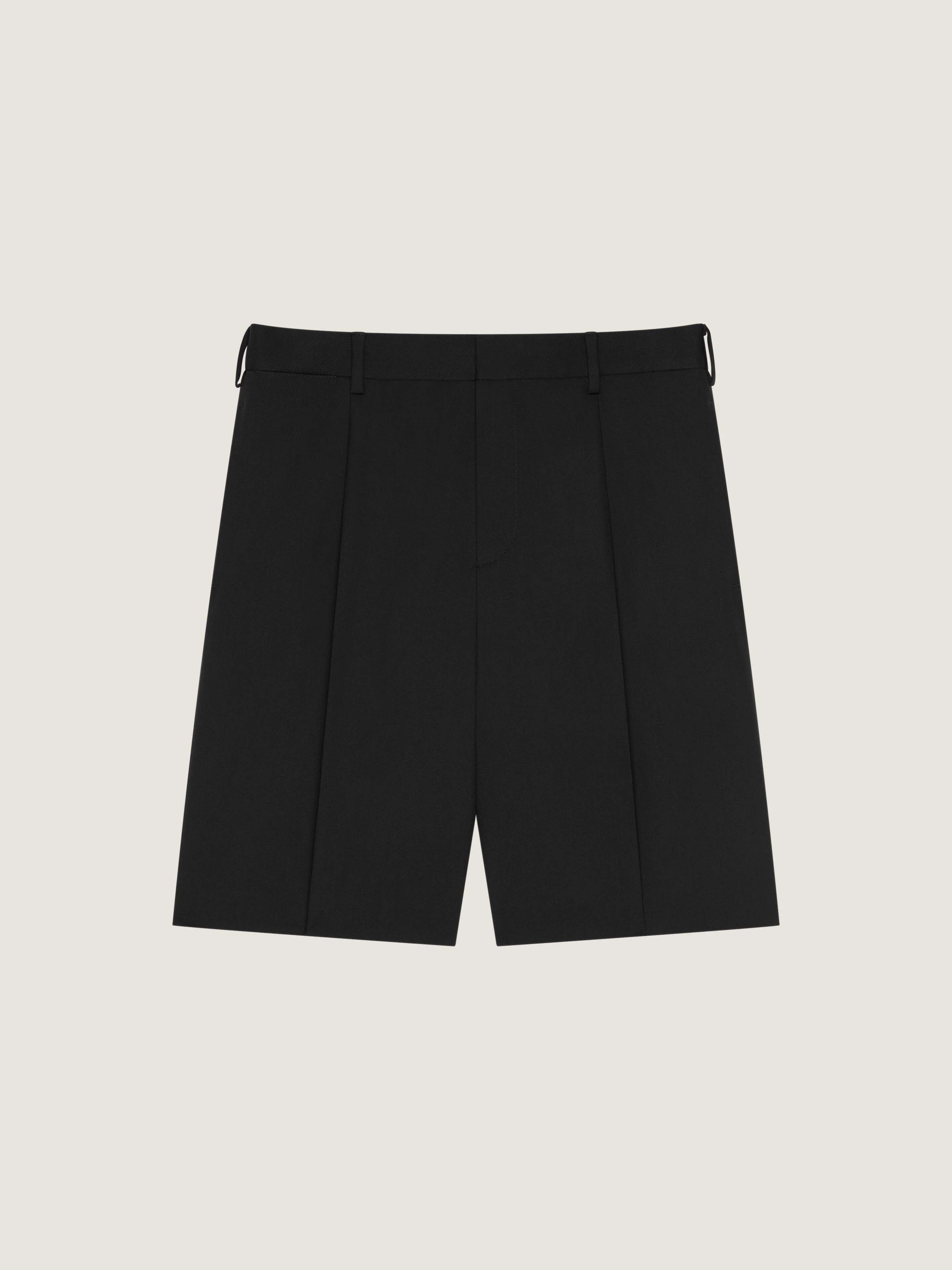 DOUBLE PLEAT BERMUDA SHORTS IN WOOL - 1