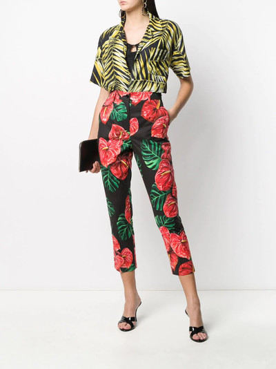 Dolce & Gabbana laceleaf print cropped trousers outlook