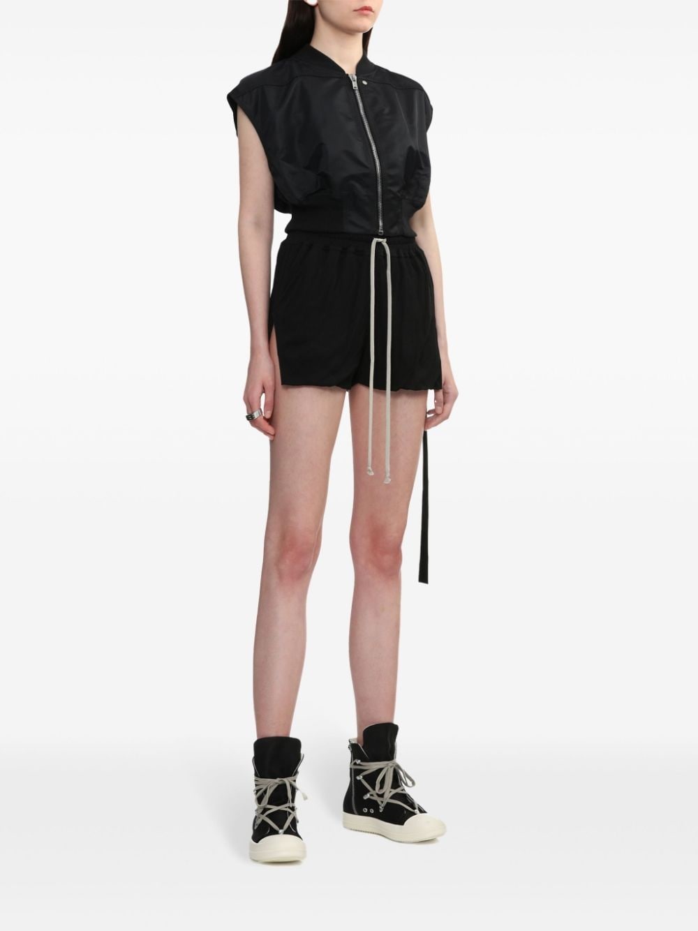 side-slits cotton shorts - 2