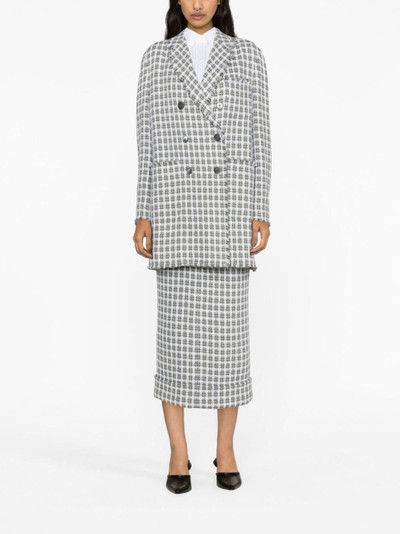 Thom Browne check-pattern oversize coat outlook