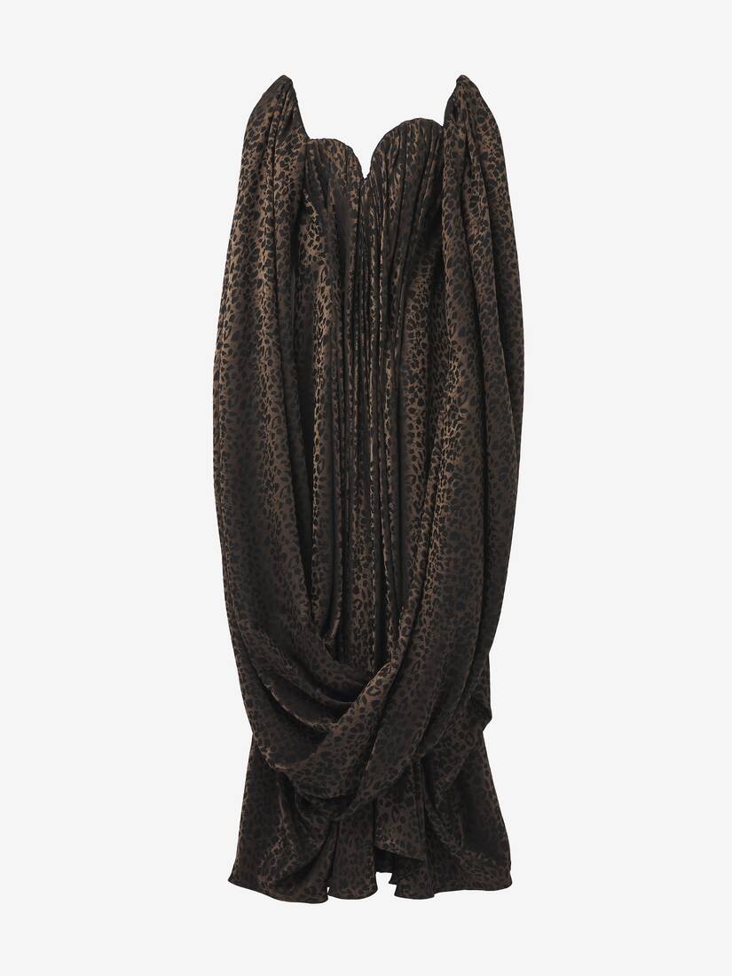 Leopard Jacquard Single-sleeve Dress - 2