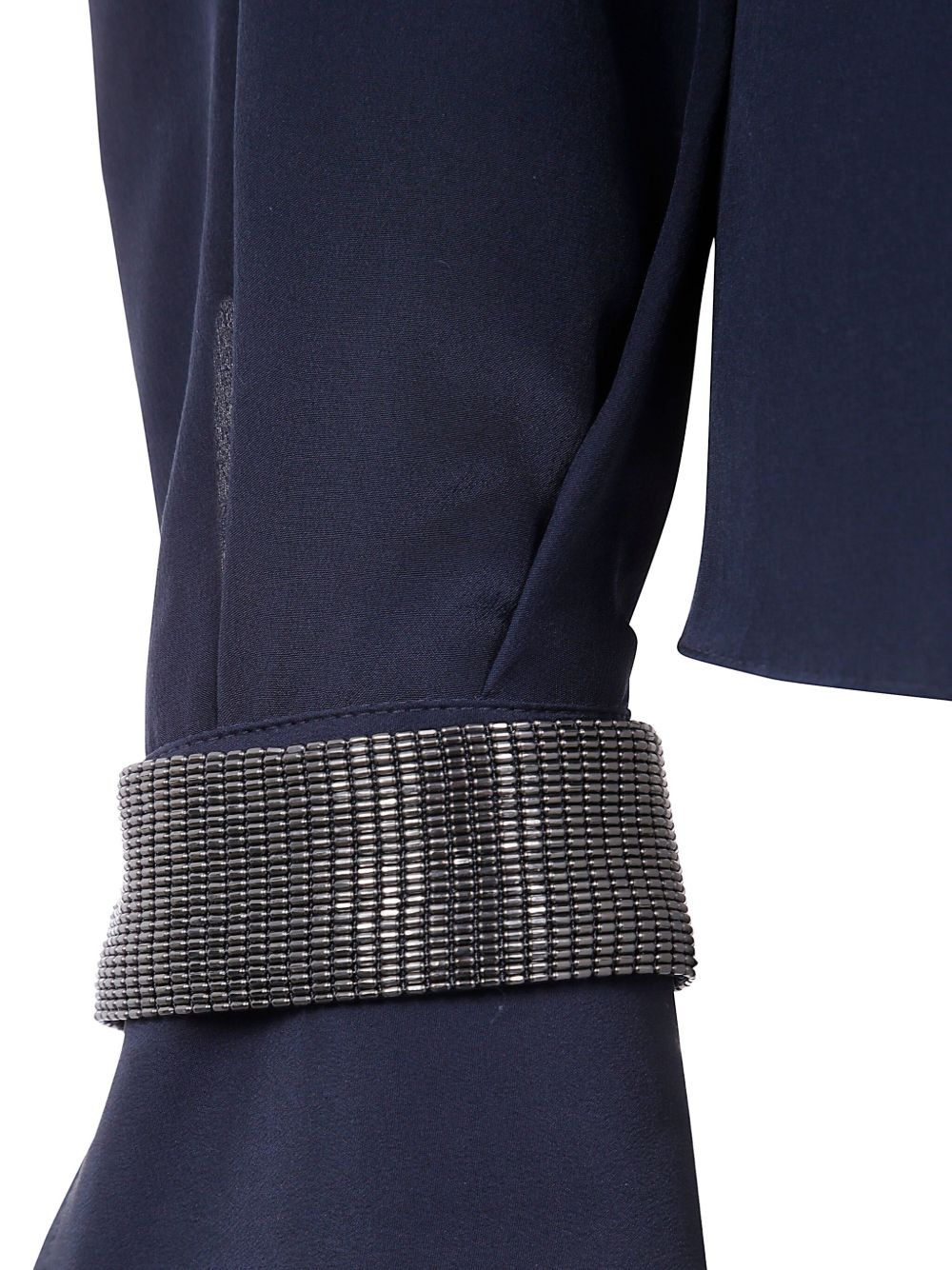high-neck embellished-cuff blouse - 3