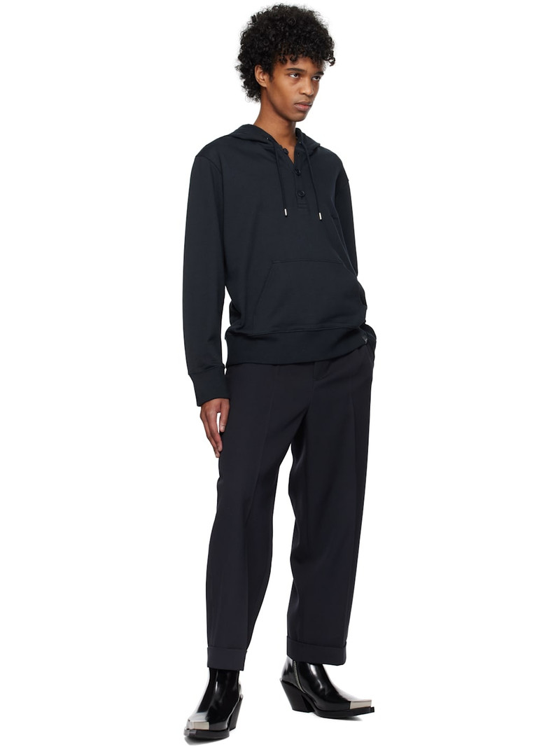 courrèges Navy Buttoned Hoodie outlook
