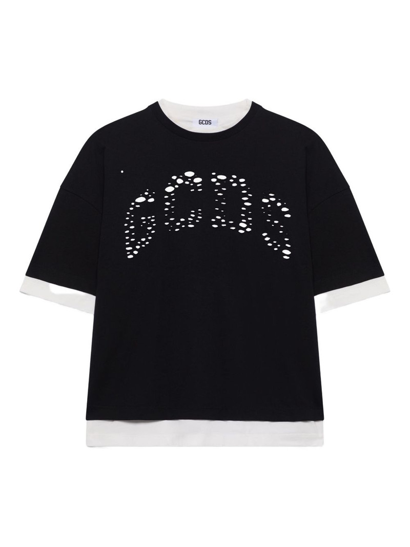 perforated layered T-shirt 1