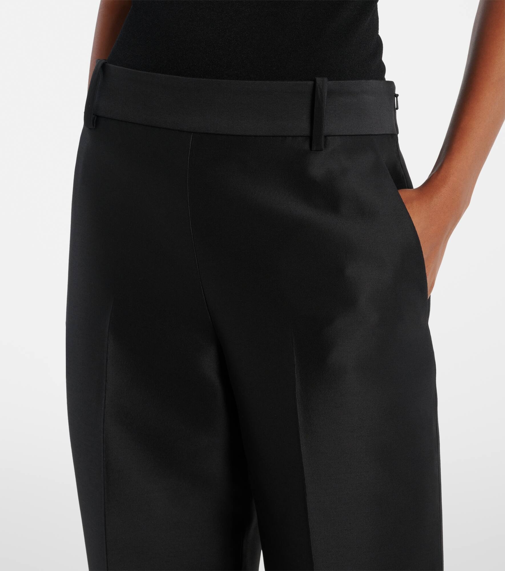 Cam wool and silk faille straight pants - 4