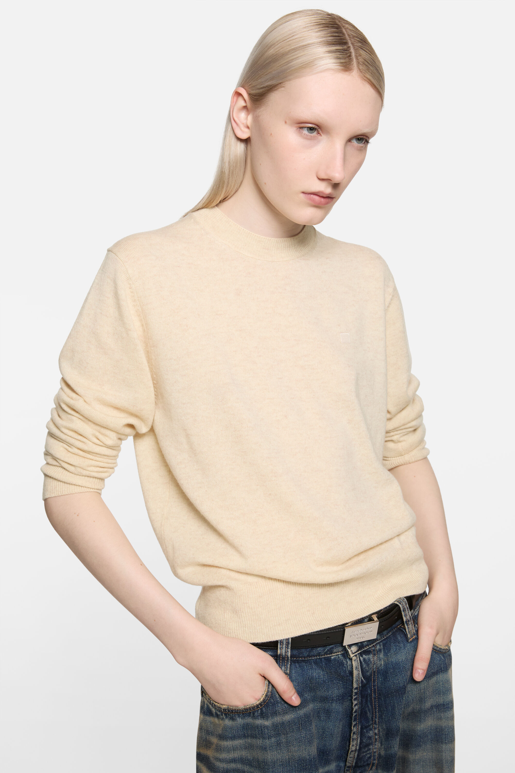 Crewneck jumper - Yak wool - Oatmeal melange - 4