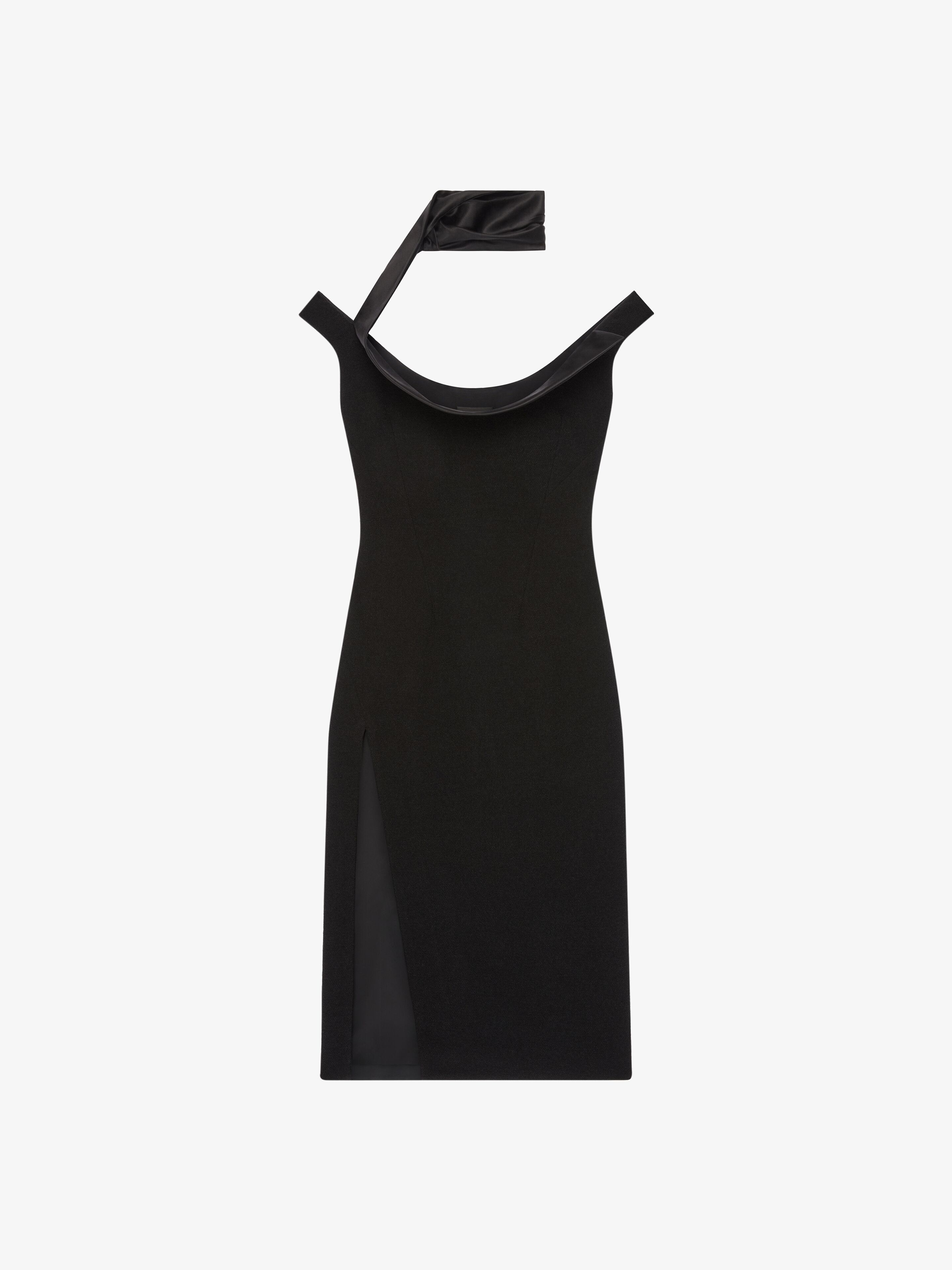 DRESS IN WOOL WITH SWALLOW COLLAR - 1