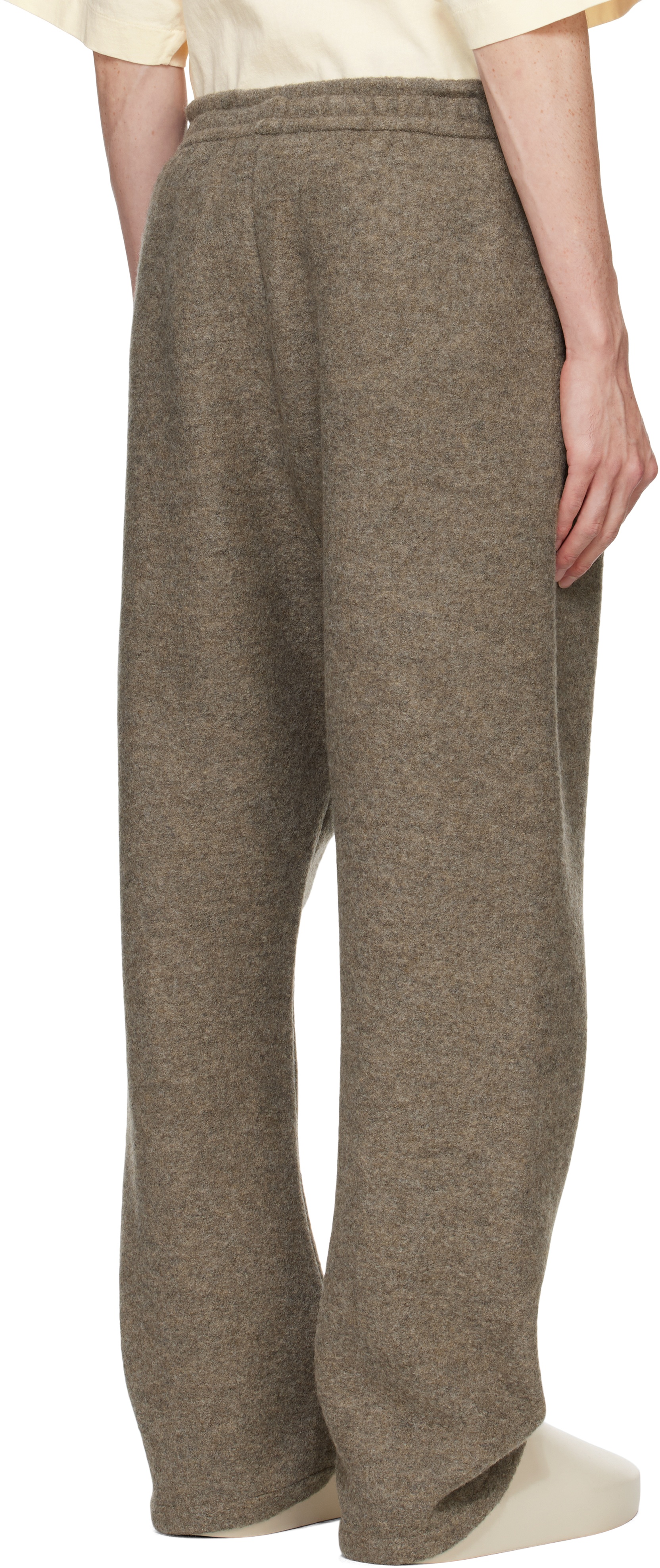 Brown Boiled Wool Forum Lounge Pants - 3