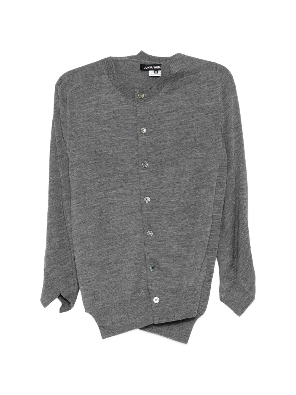 crew-neck asymmetric cardigans - 1