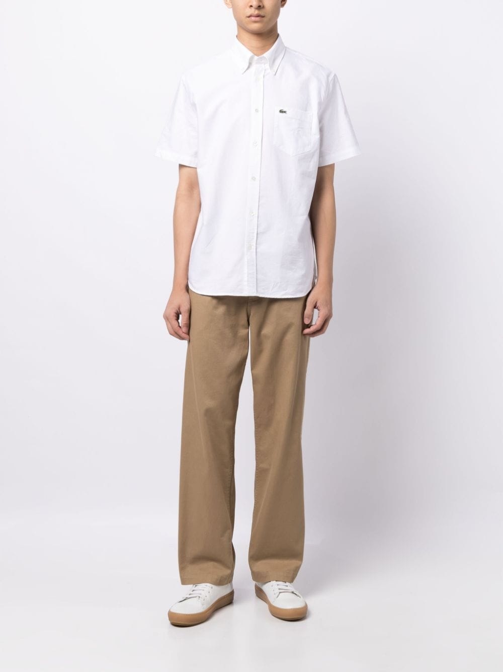 crocodile logo-patch short-sleeved shirt - 4