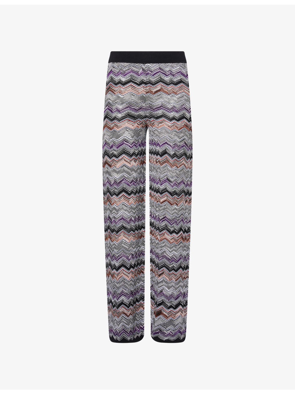 Chevron Wide-Leg Knitted Trousers - 1