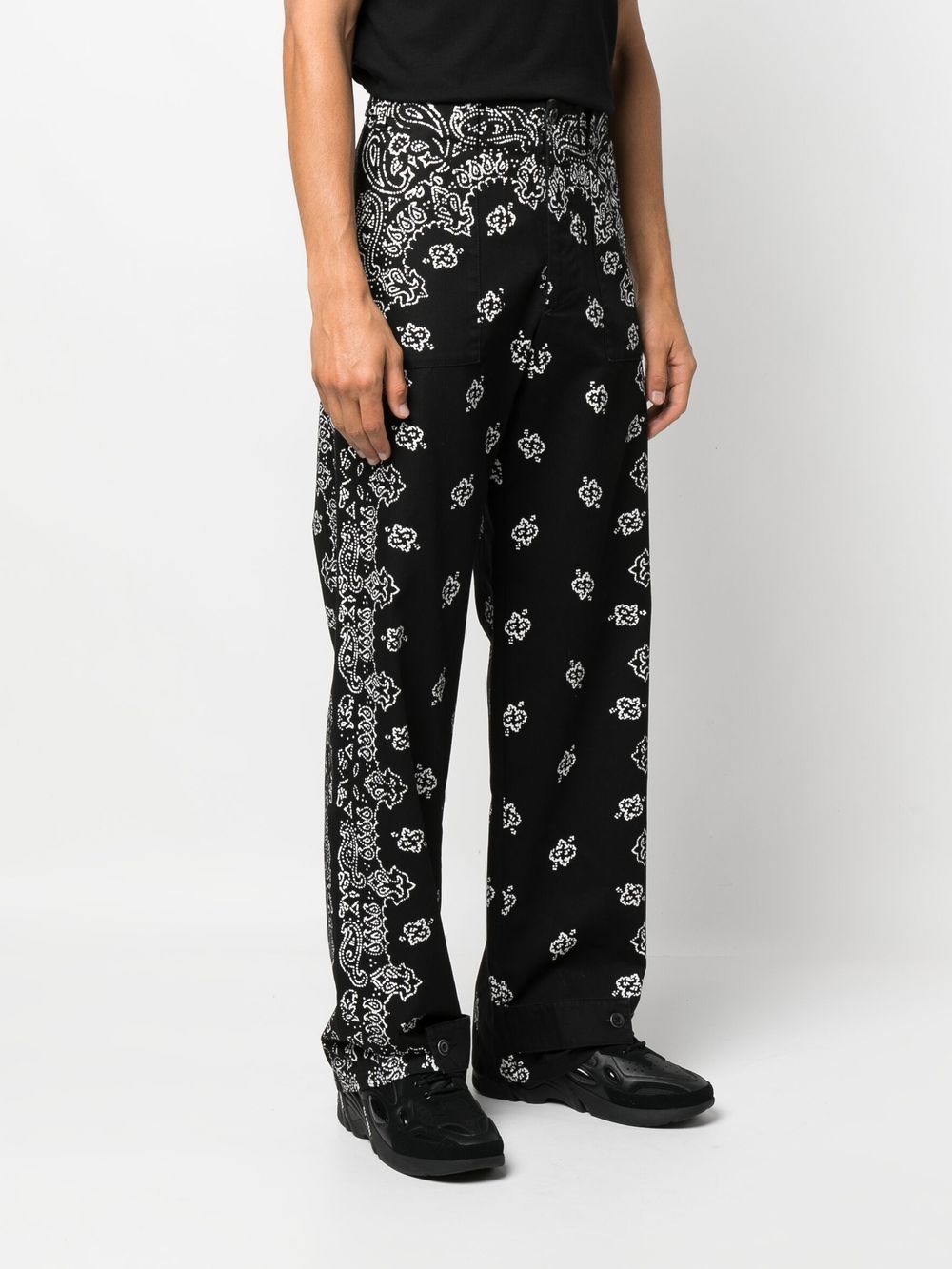 paisley-print cotton trousers - 3
