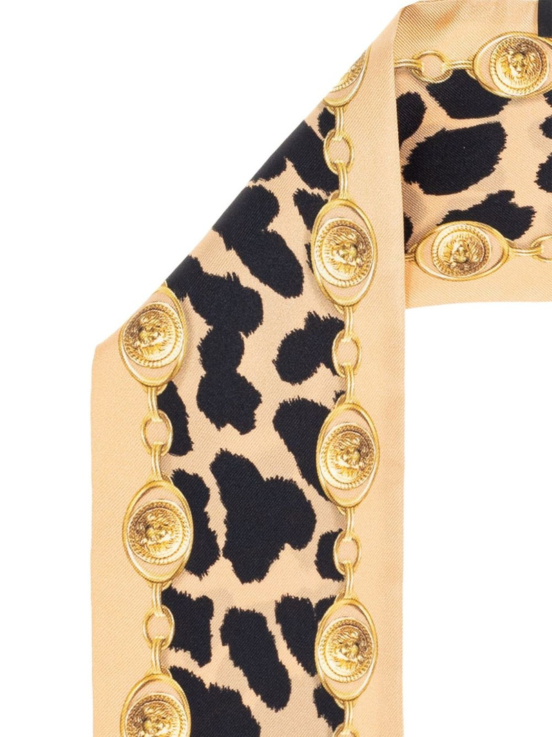 Balmain leopard-print silk scarf outlook