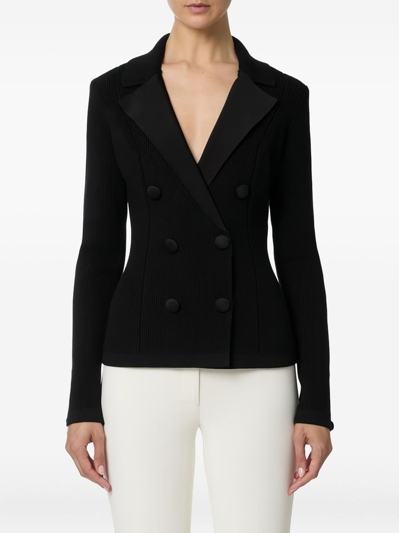 ELISABETTA FRANCHI double-breasted lapels knit jacket outlook
