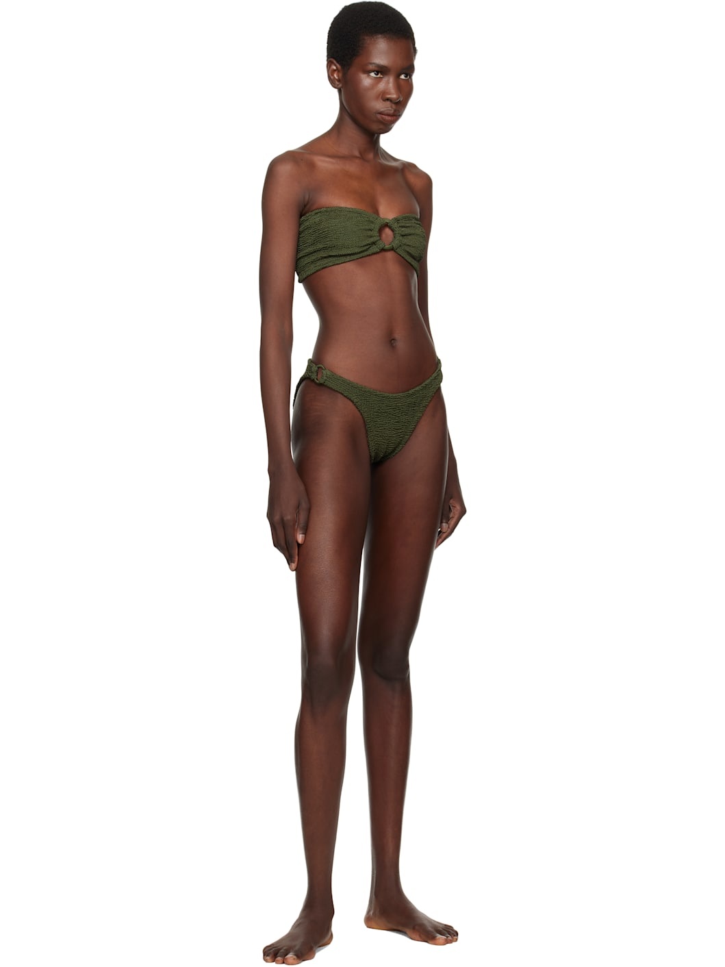 Green Gloria Tonal Hoops Bikini - 4