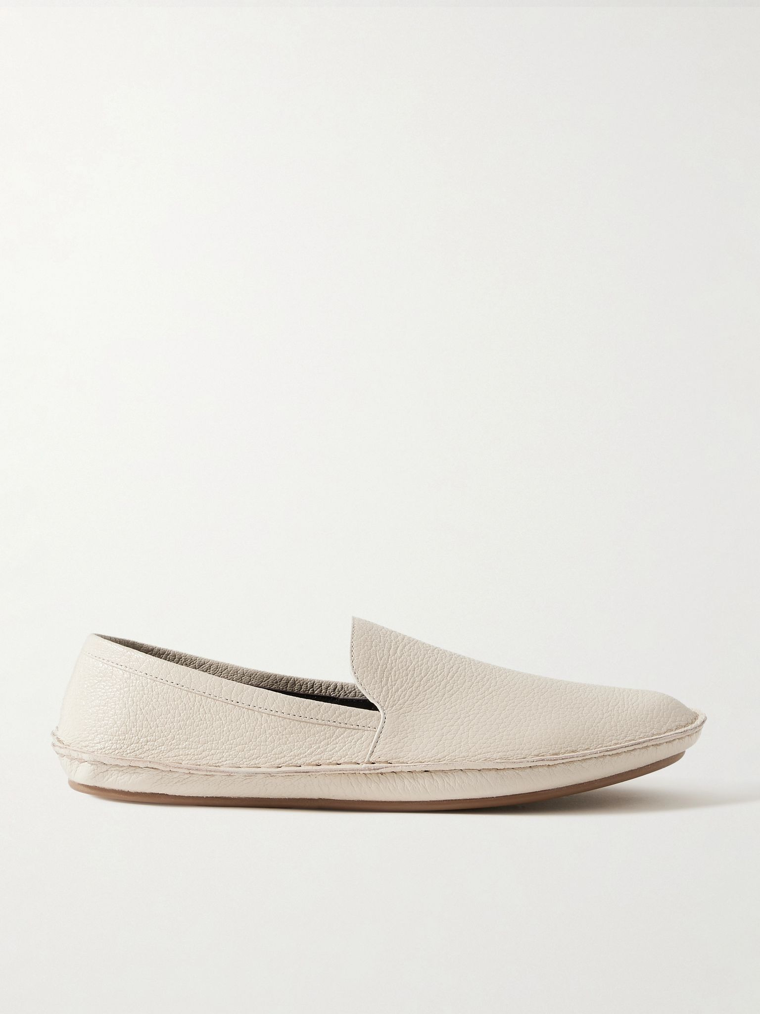 Vasko textured-leather loafers Ivory - 1