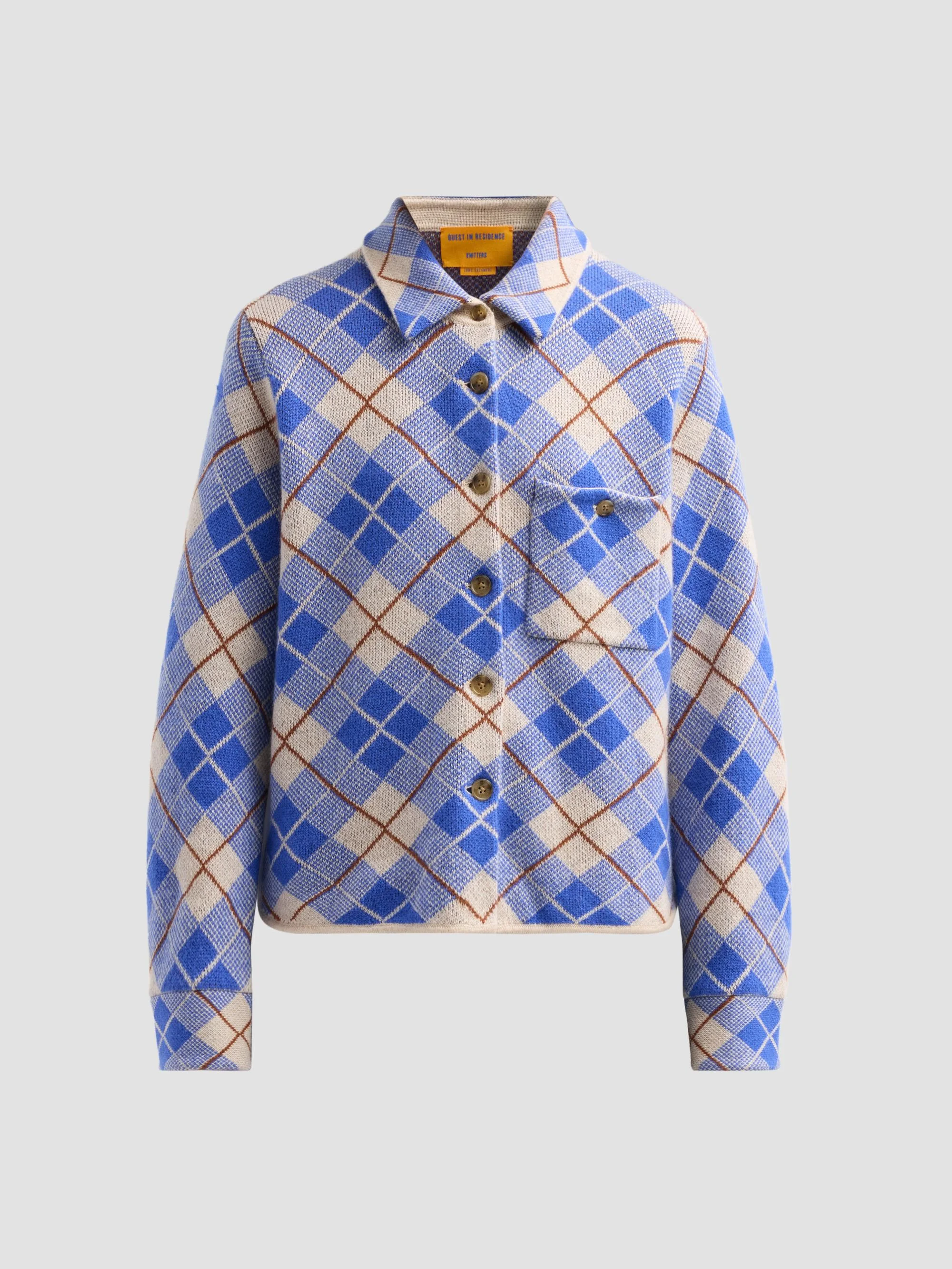 Women's Dylan Plaid Cashmere-Knit Shirt - Reservoir Combo - 1