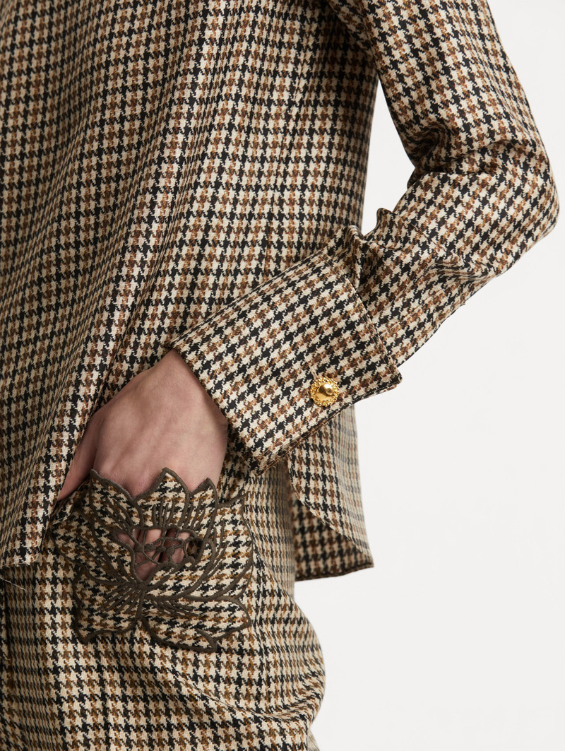 PIED DE POULE SILK TWILL BLOUSE 6