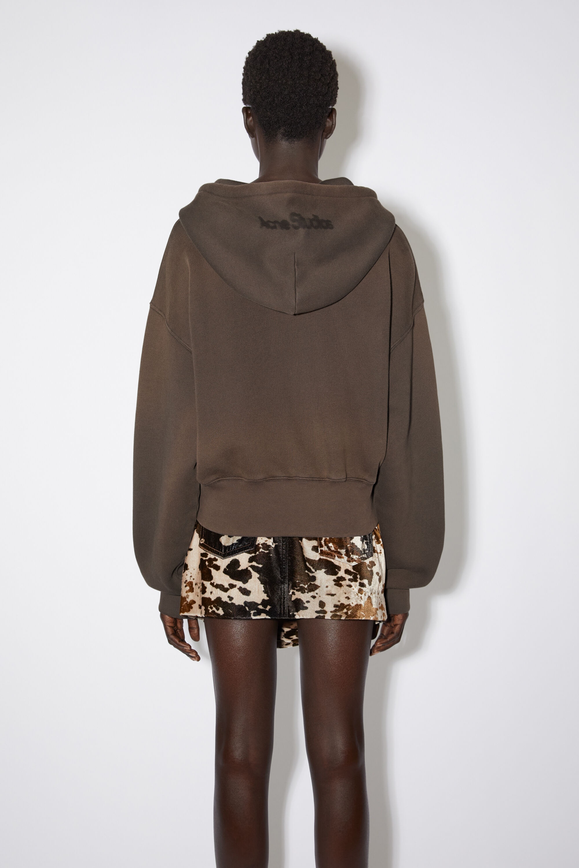 Dyed zippered jacket - Umber brown - 3