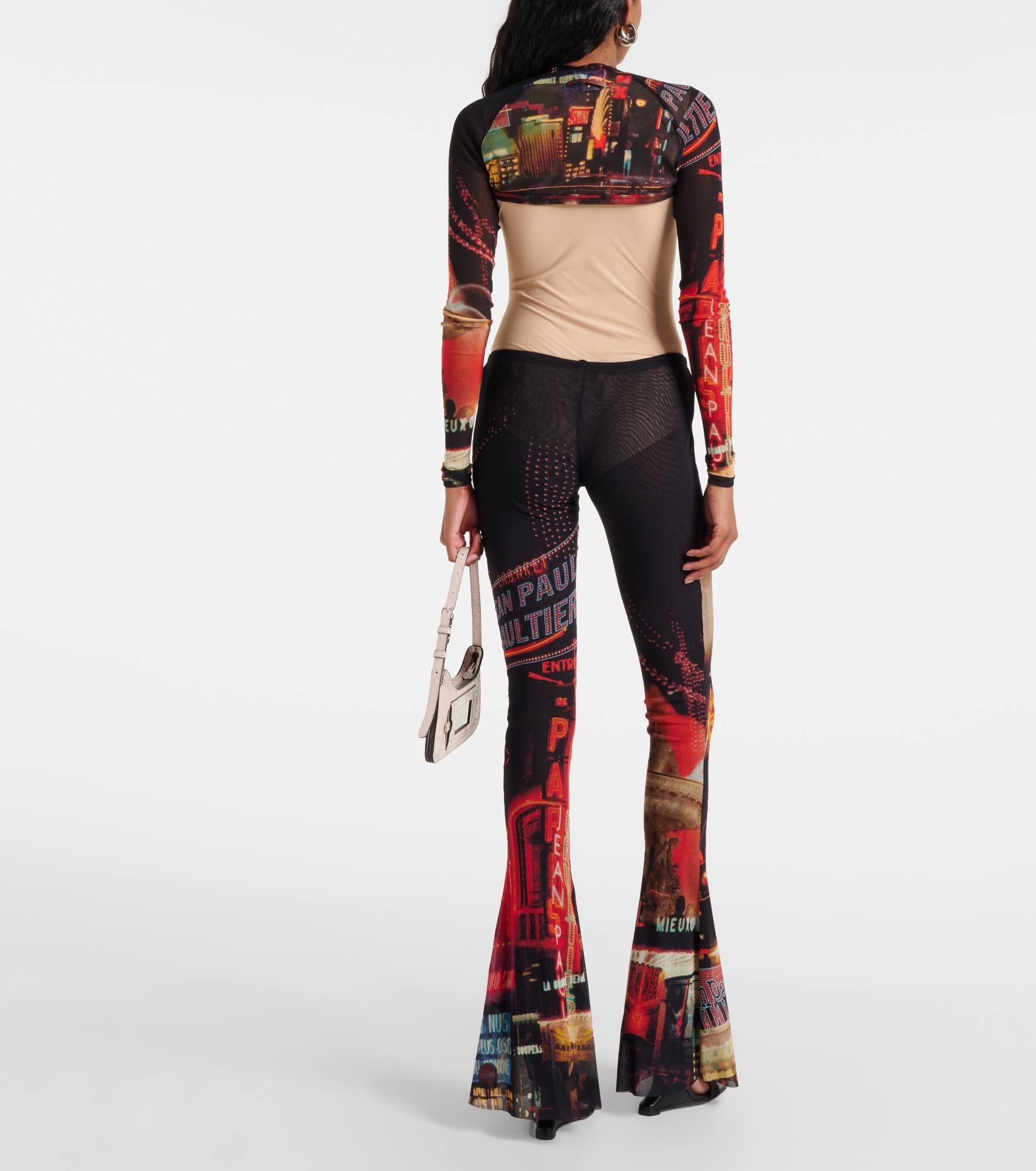 Pigalle printed mesh flared pants - 3