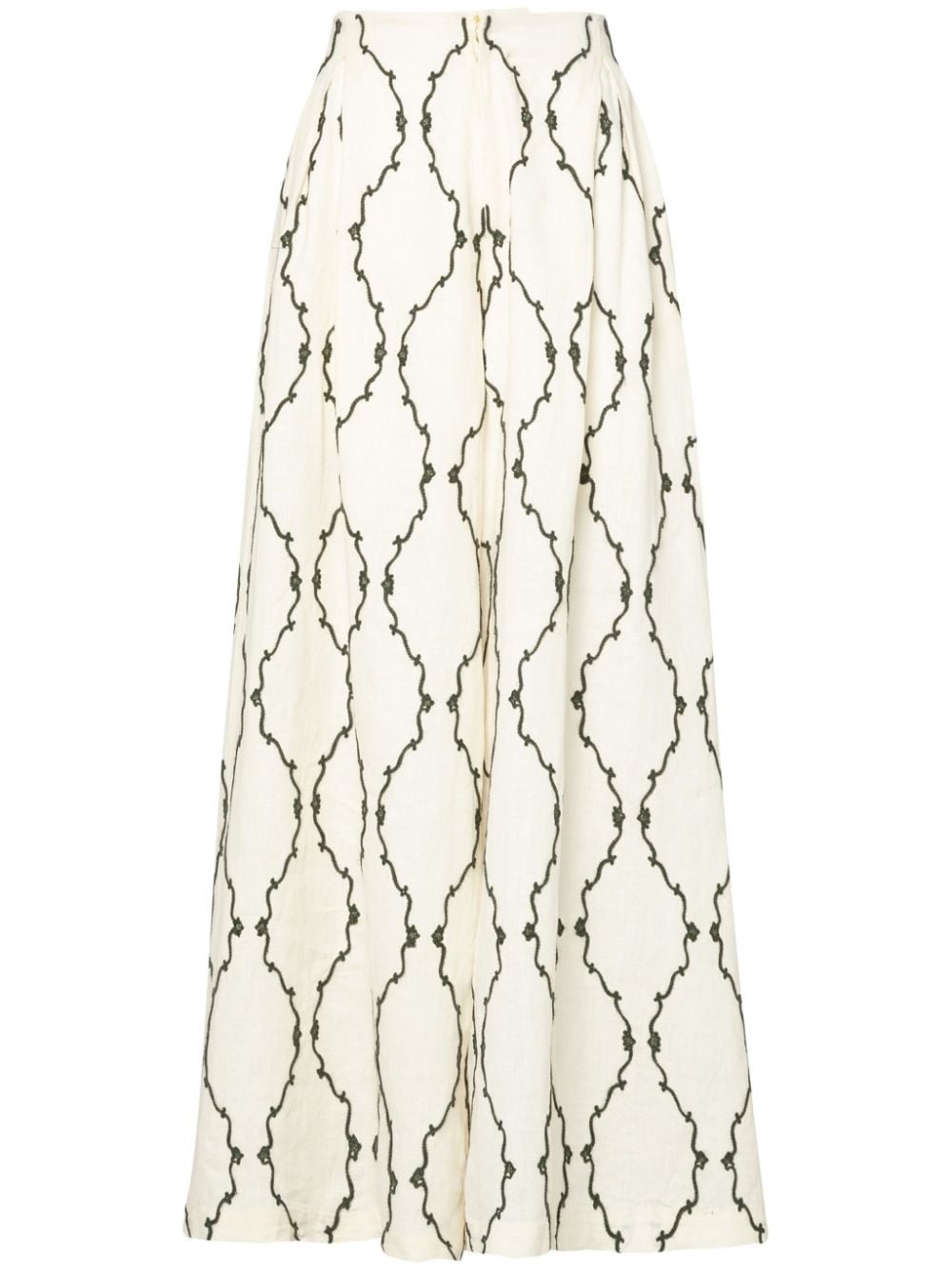 Marea Calado embroidered-design palazzo trousers - 1
