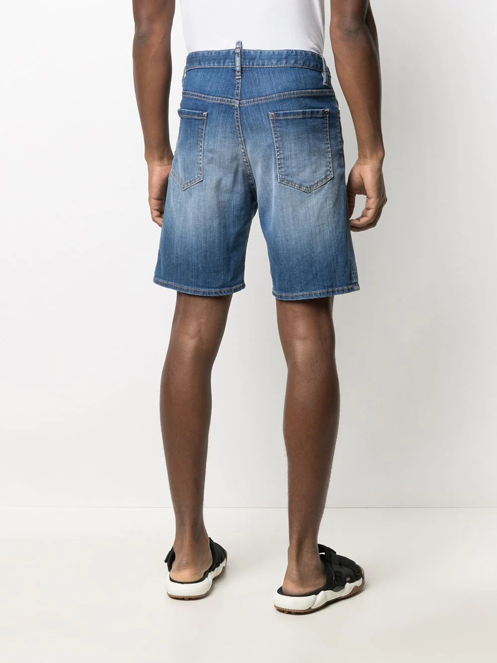 knee-length denim shorts - 4