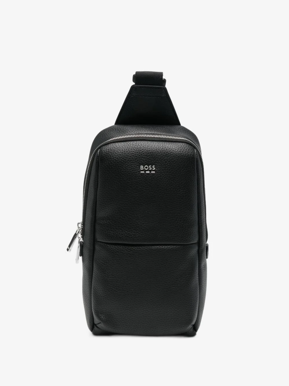Ray pebbled-texture logo-plaque messenger bag - 1