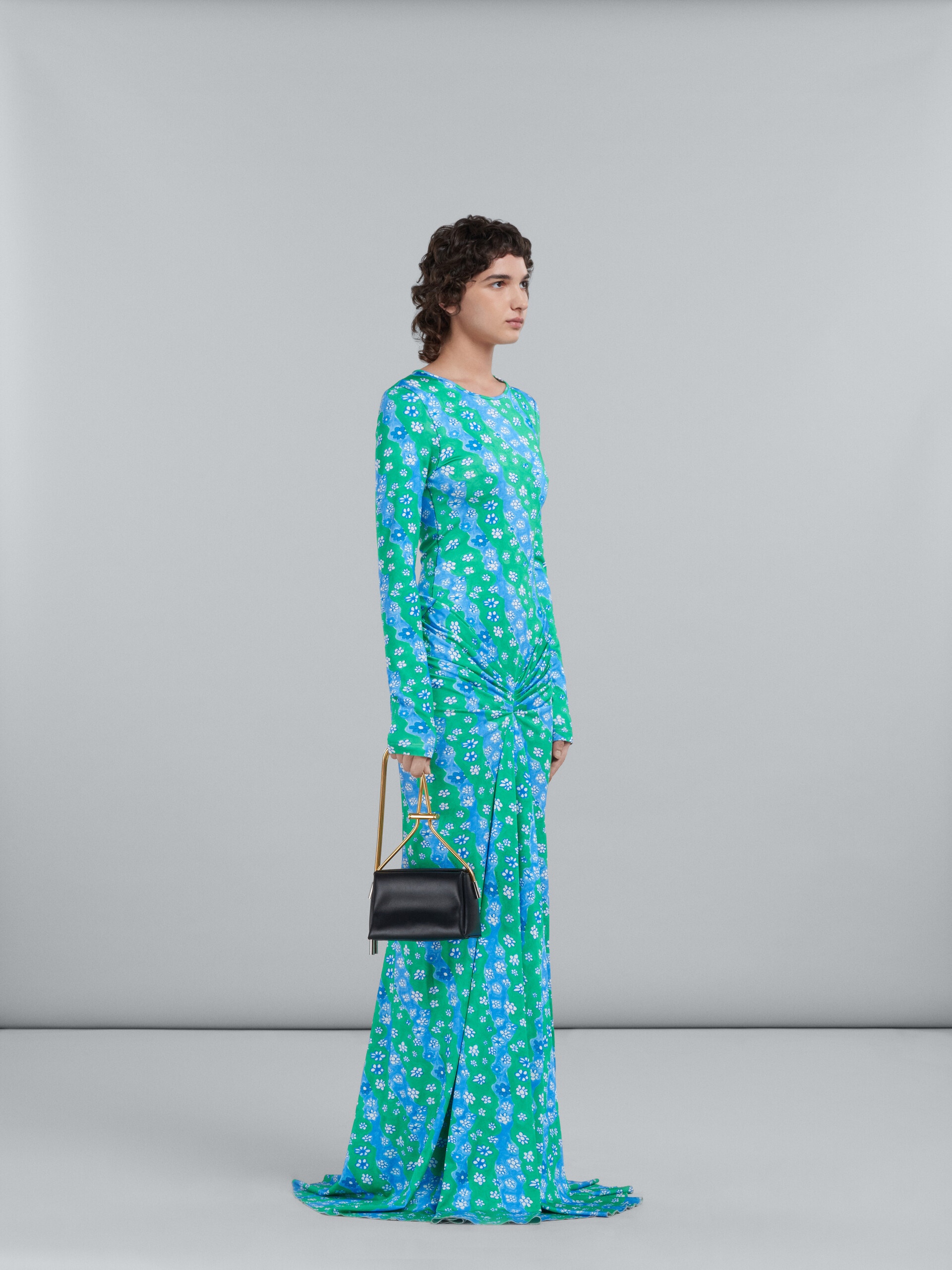 LONG DRESS IN FLUID PRINTED JERSEY - 6