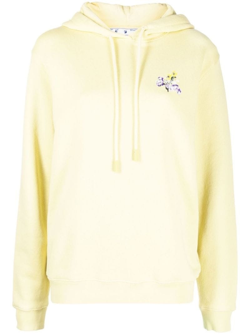 floral embroidered arrows hoodie - 1