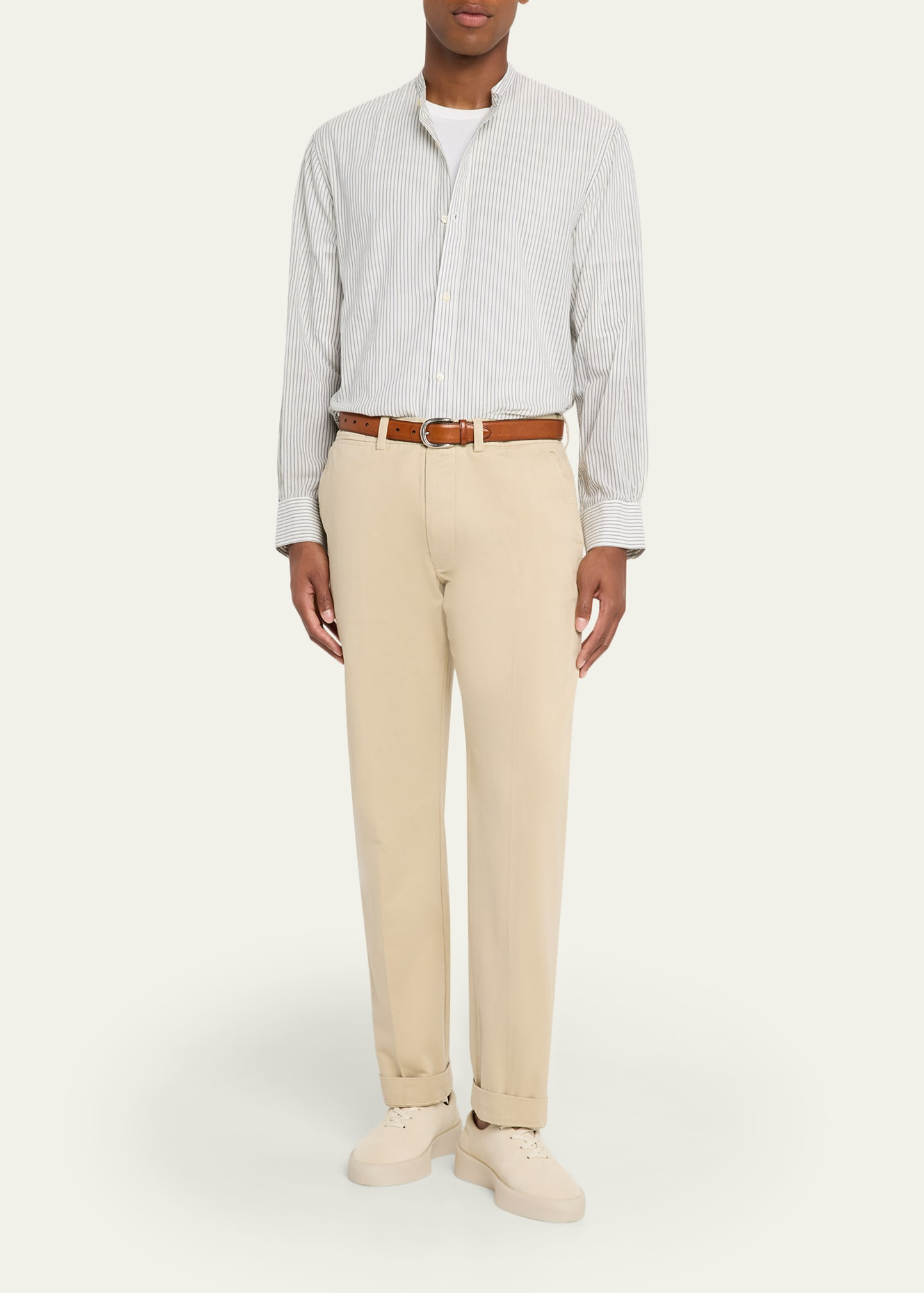 Men's Cotton Twill Straight Fit Five-Pocket Pants - 2
