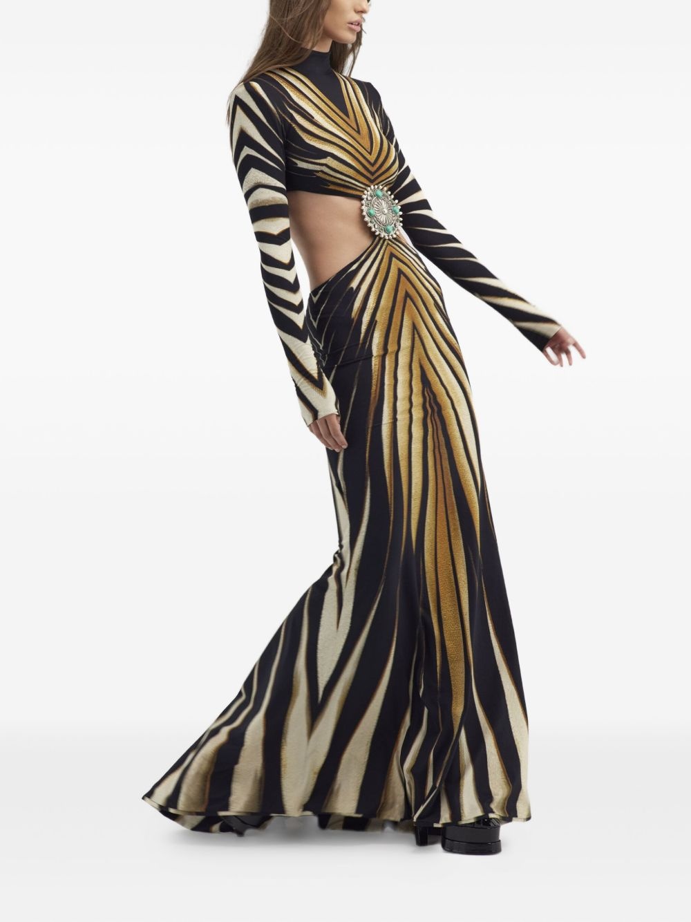Ray Of Gold-print gown - 5