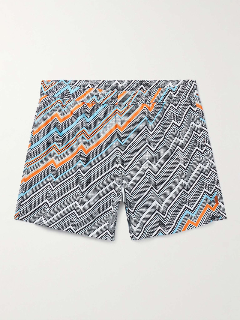 Slim-Fit Mid-Length Printed Swim Shorts 1