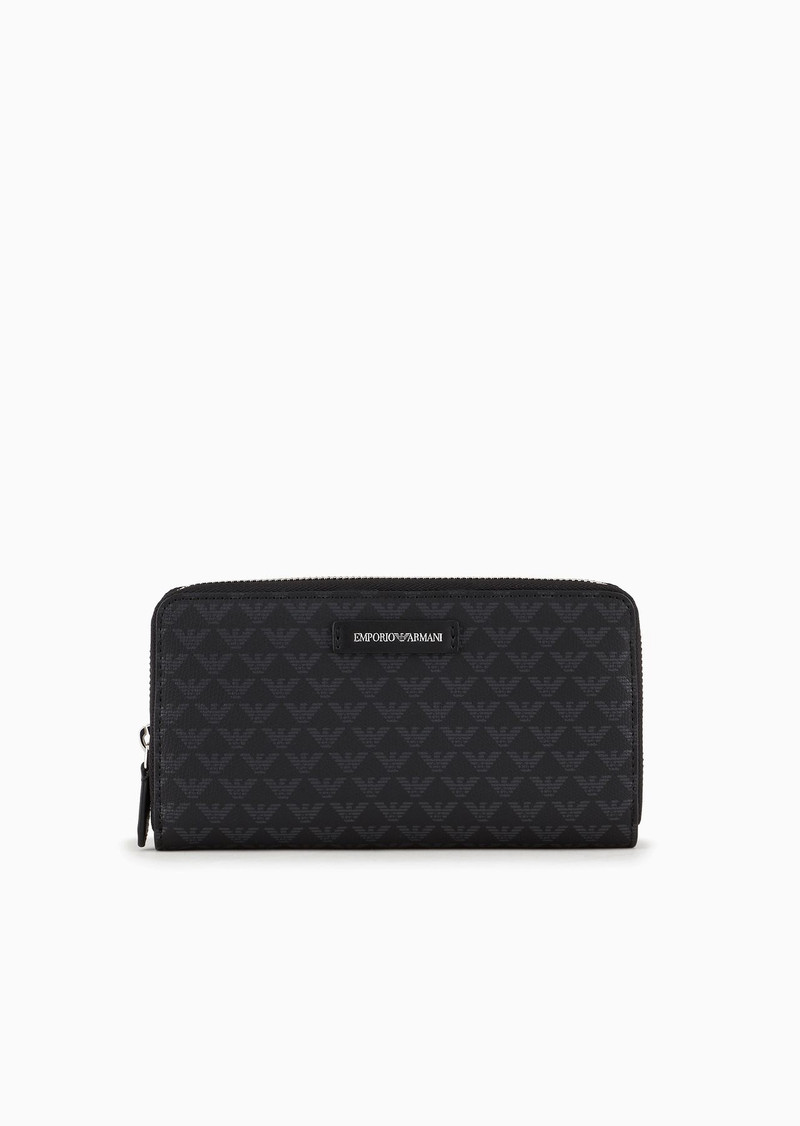 All-over eagle wallet with wrap-around zip 1