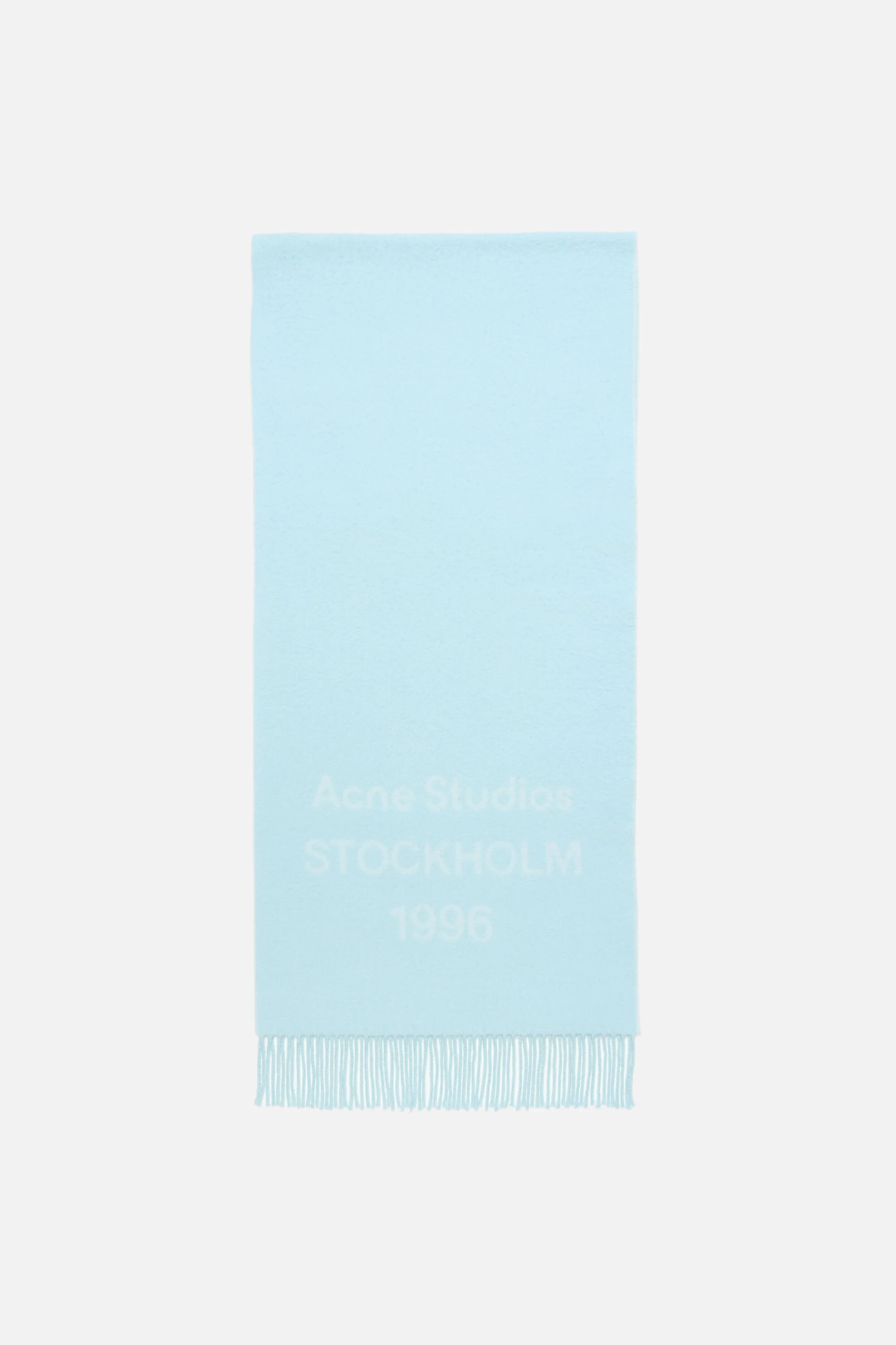 Wool logo scarf - Wide - Light blue/white - 1