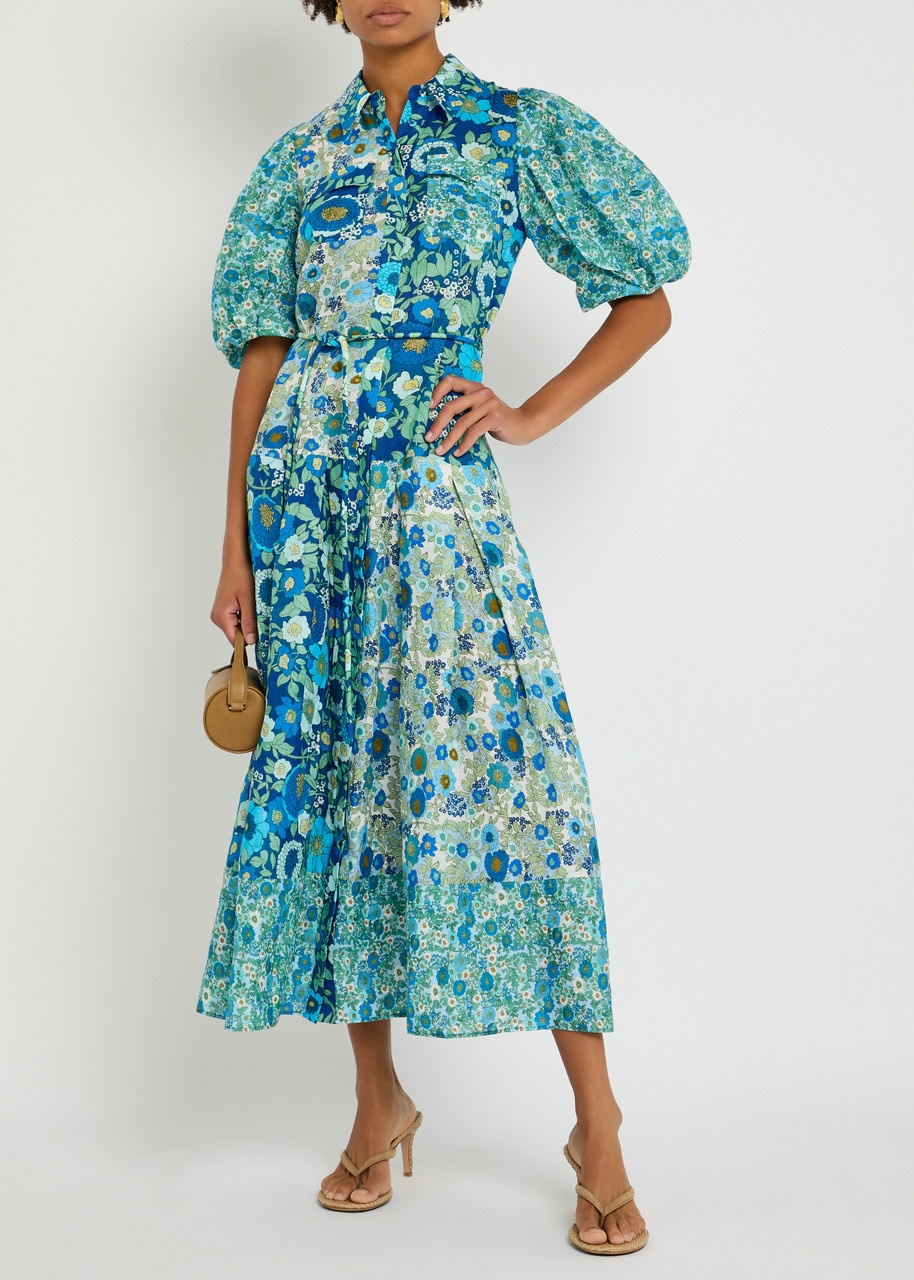 Alemais Sacha Floral Ramie Midi Shirt Dress - 4