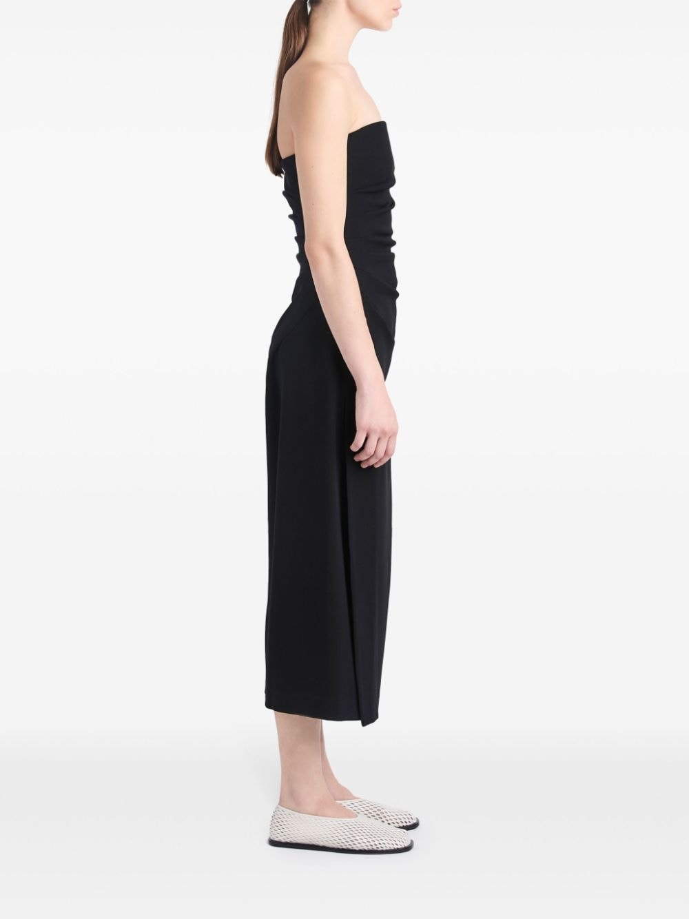 strapless crepe midi dress - 3