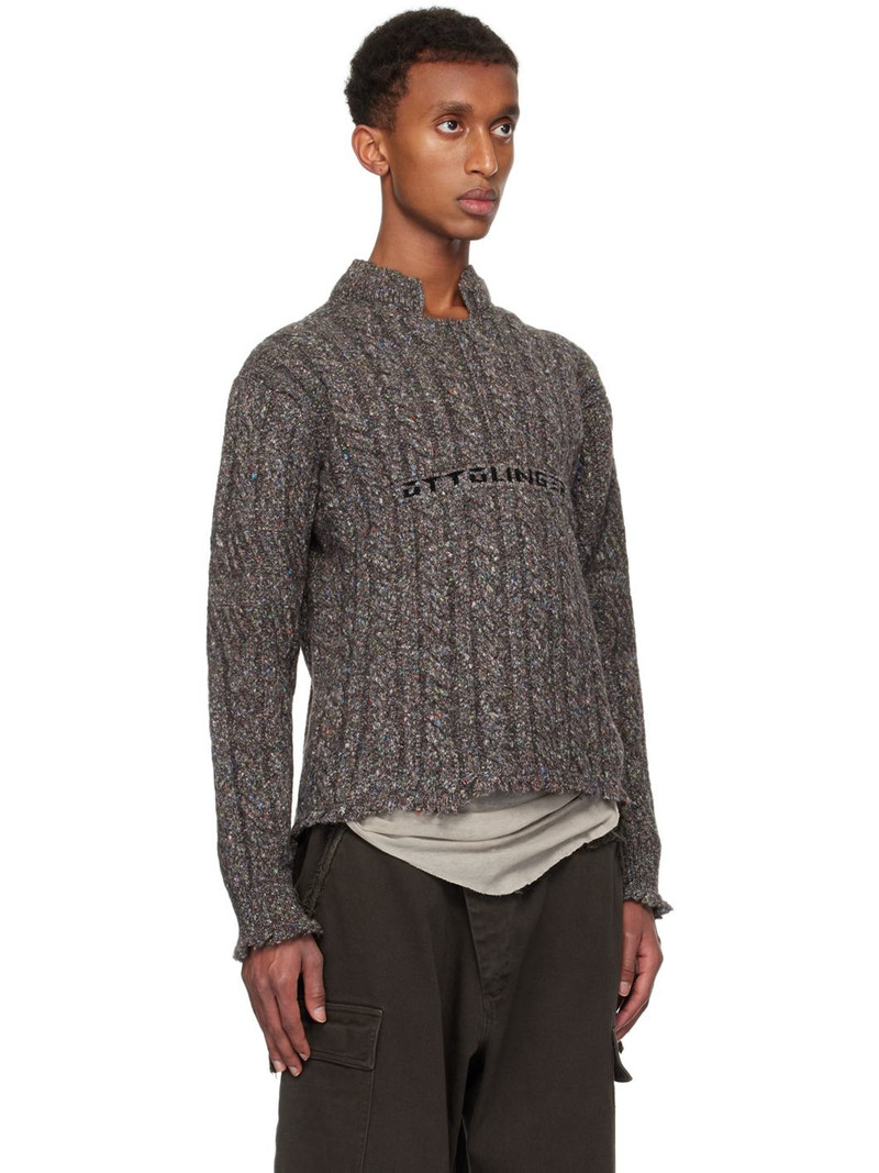 Brown Knit Chunky Sweater 2
