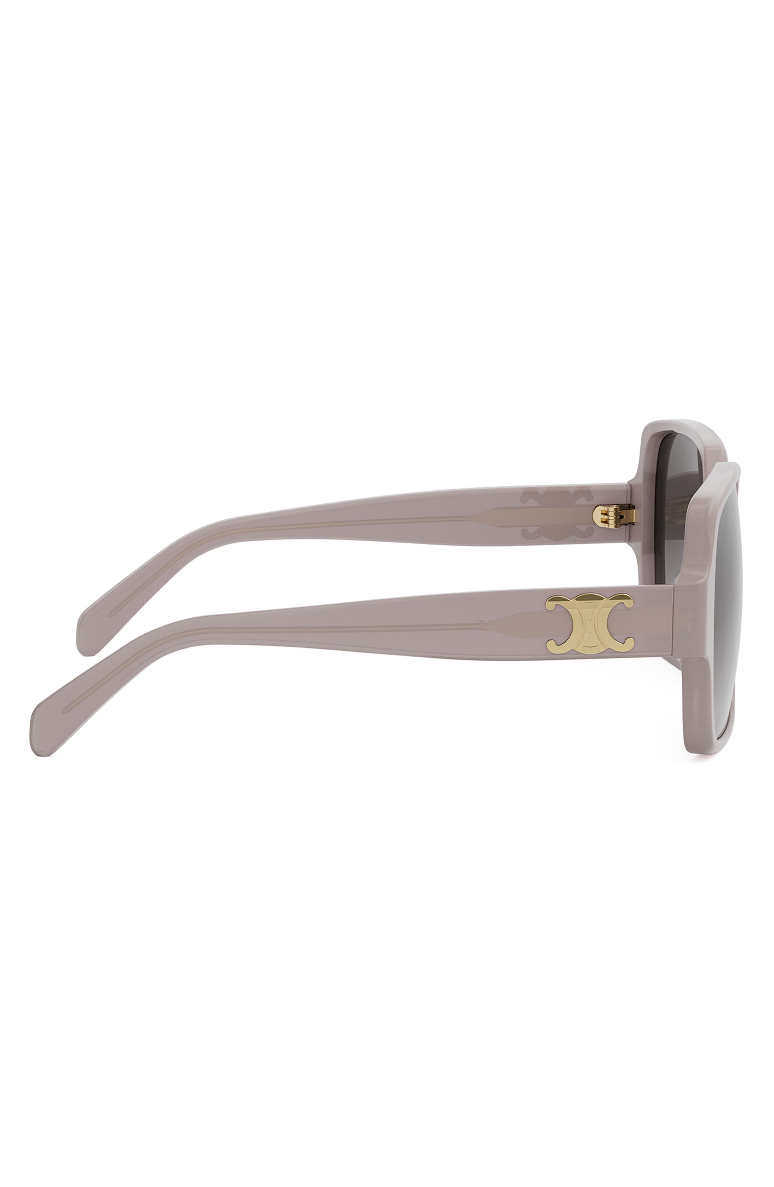 CELINE Triomphe 60mm Square Sunglasses in Shiny Light Brown /Brown at Nordstrom - 5