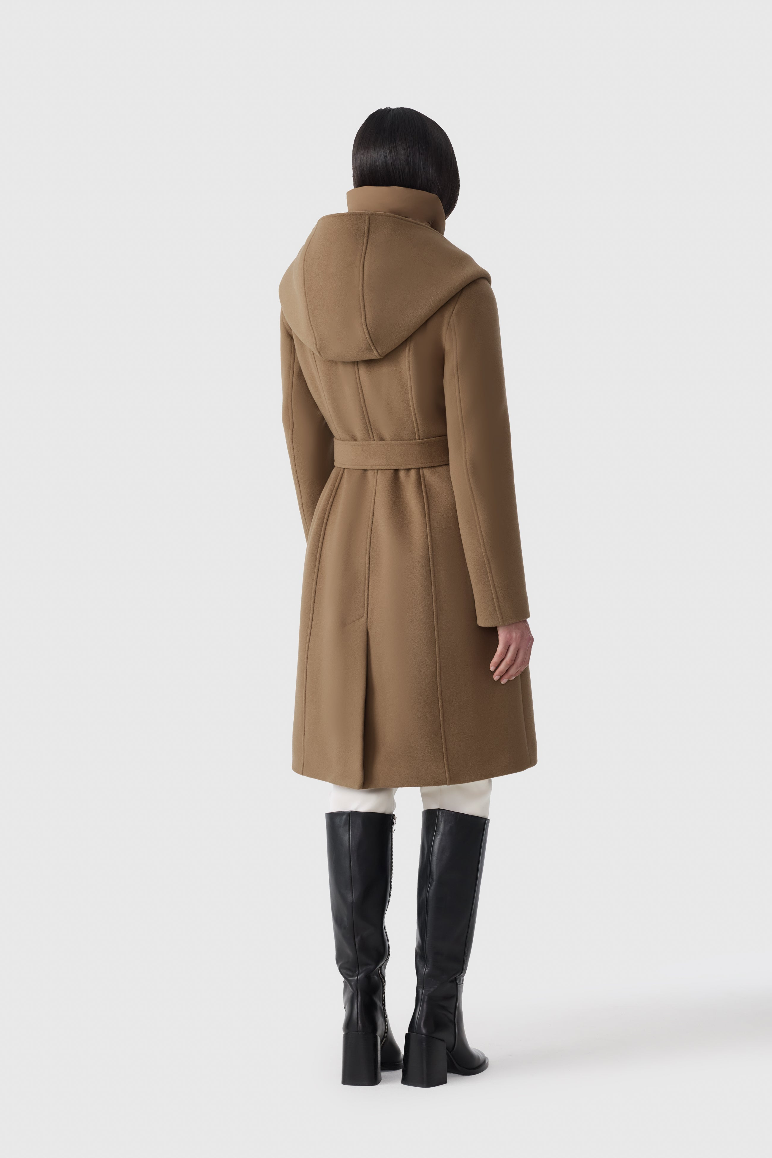 SHIA-SLB 2-in-1 double-face wool coat with removable bib - 4