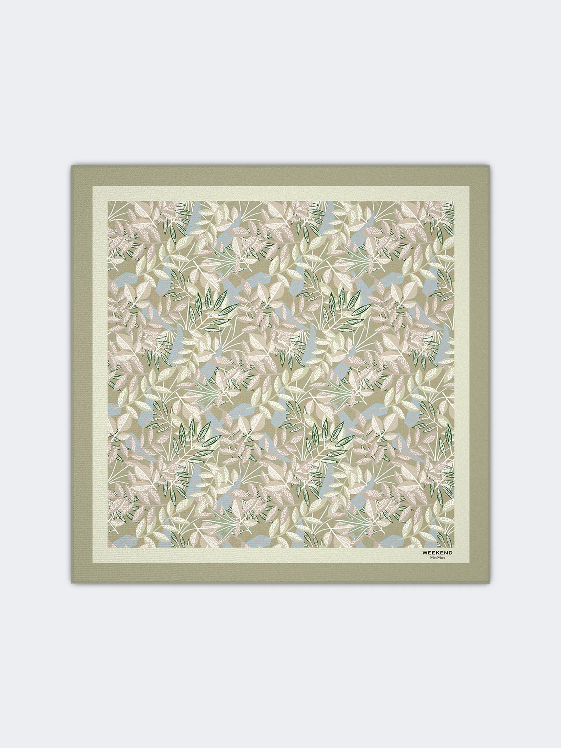 CAMICE Printed wool and silk foulard - GREEN - 1