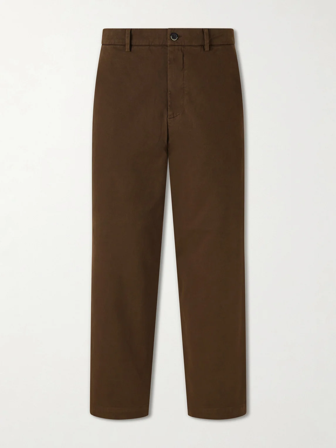 Straight-Leg Cotton-Blend Gabardine Trousers - 1