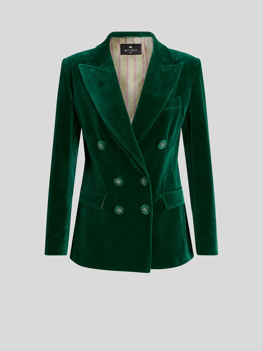 DOUBLE-BREASTED VELVET JACKET - 1